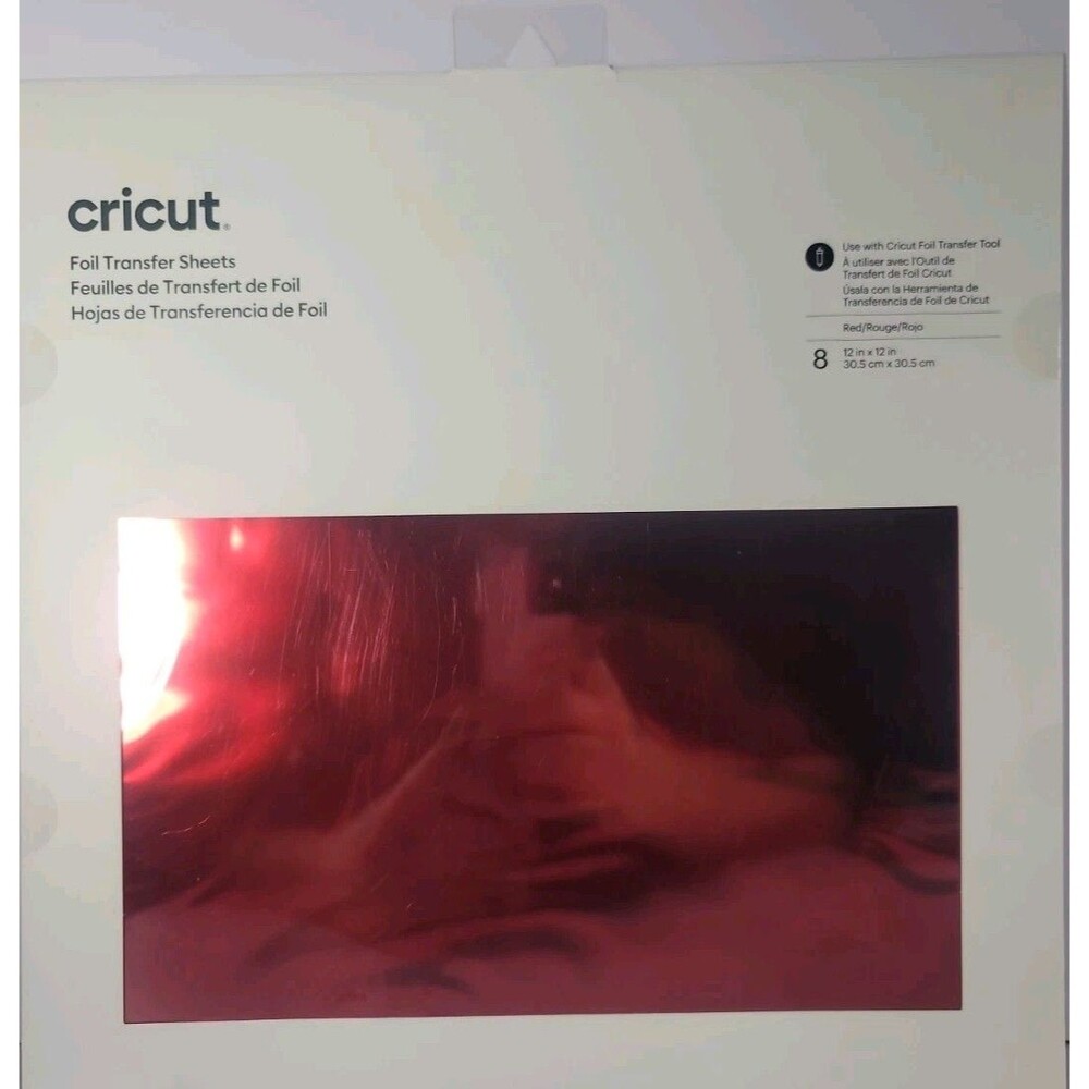 Cricut Foil Transfer Sheets, 12"x12", 8 Sheets, Red